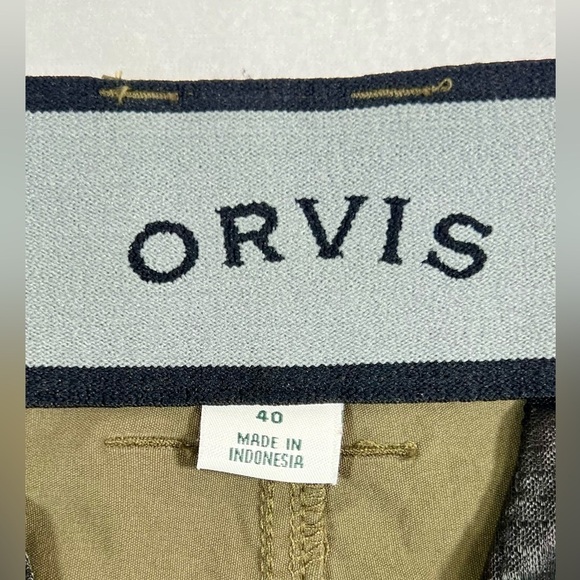 ORVIS Men’s Olive Night Green Cargo Shorts, Pockets Stretchy Size 40 Gorpcore - Picture 3 of 15